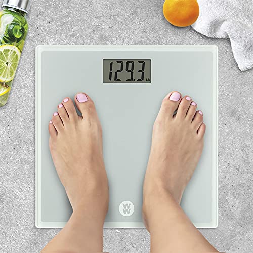 Conair Weight Watchers Digital Glass Bathroom Scale 11.9x11.9x0.7 Inches, 400lb Capacity