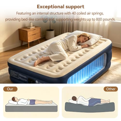 Queen Size Air Mattress with Built-in Pump - 18 Inch Raised Supportive Bed