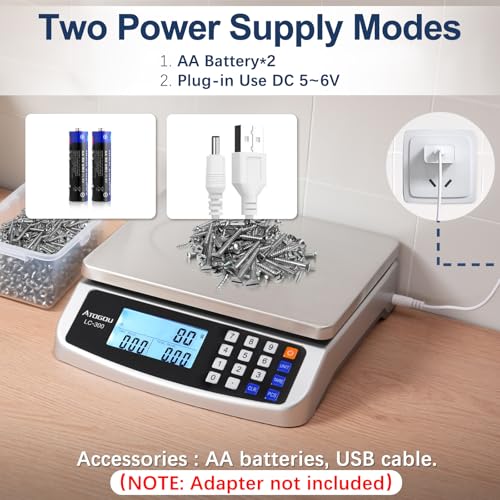 Atogou Silver 50kg/110lb Digital Food Scale with Price & Tare Functions