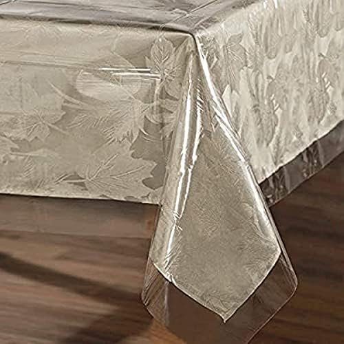 sancua 100% Waterproof Rectangle PVC Tablecloth - 60 x 140 Inch - Oil Proof Spill Proof Vinyl Table Cloth, Wipe Clean Table Cover for Dining Tables, Buffet Parties and Camping, Crystal Clear