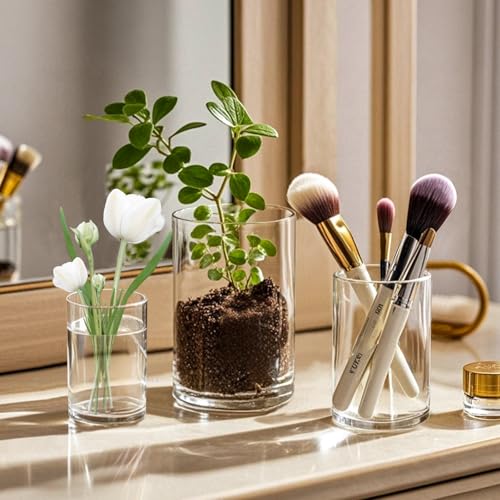 36pcs Clear Glass Vase Set - 4, 4.7, 6 Inch Tall Flower Centerpieces