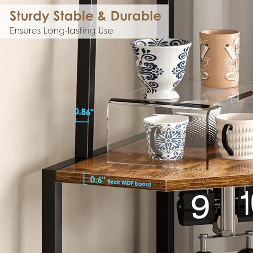 Brown 6-Tier Corner Shelf - Industrial Style Tall Plant & Display Stand