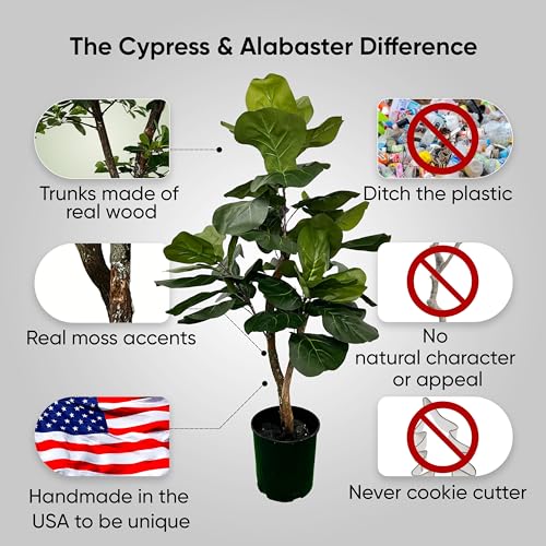 3ft Artificial Fiddle Leaf Fig Tree - Green, Handcrafted Indoor Plant - Variation of THIS listing