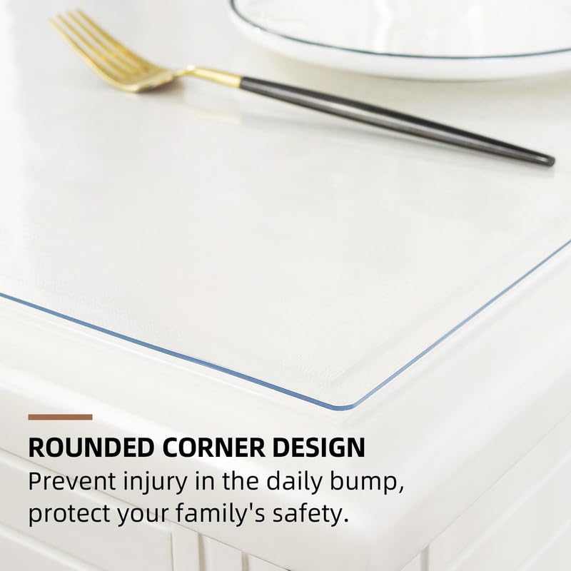 Warmstar Clear Table Cover Protector 36x60 Inch, 1.5mm Thick, Food Safe & Heavy Duty