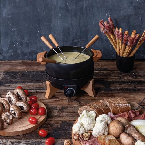 Boska Electric Fondue Set Party - 2.4 Quart, Adjustable Temp with 8 Forks