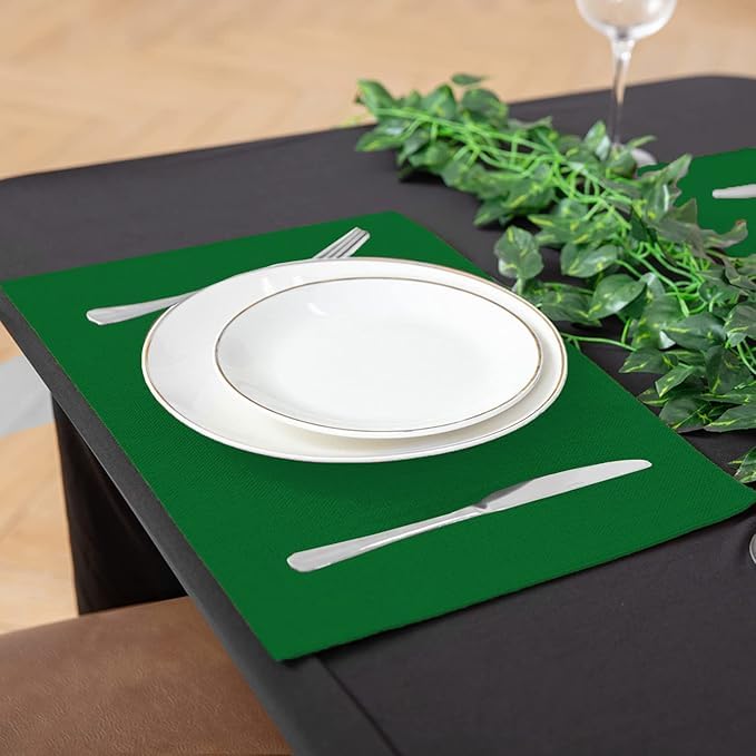 Cloth Placemats Set of 8, Linen Type Fabric Machine Washable Heat