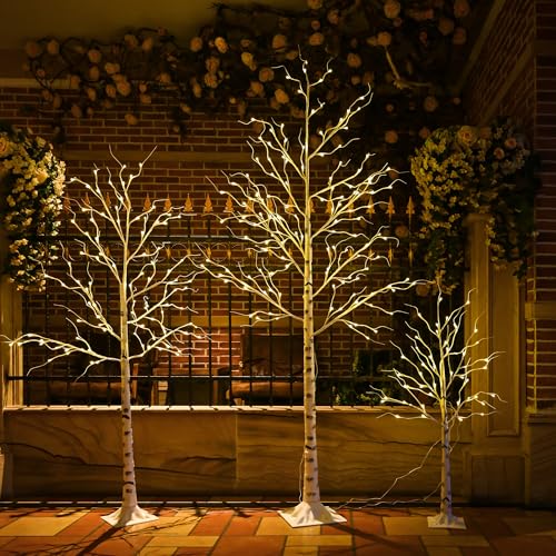 Leruckdite Lighted Birch Trees - 4FT, 6FT & 8FT Outdoor Indoor Christmas Decor with 9 Modes