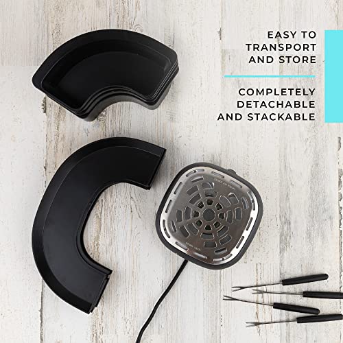 Kusini Indoor Flameless S'mores Maker with 4 Trays & Roasting Forks - Perfect for Movie & Date Nights