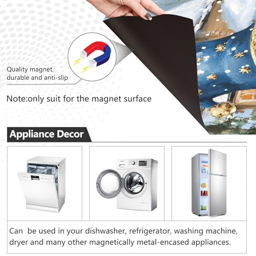 ALAZA Snowman Snowflakes Dishwasher Magnet Cover Front Door 23x26 in Decor