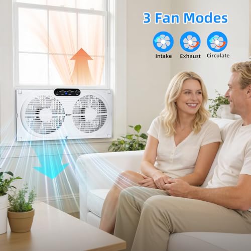 Beyond Breeze 9-Inch Window Fan with Reversible Airflow, Timer & Remote Control - Includes Bug Screen