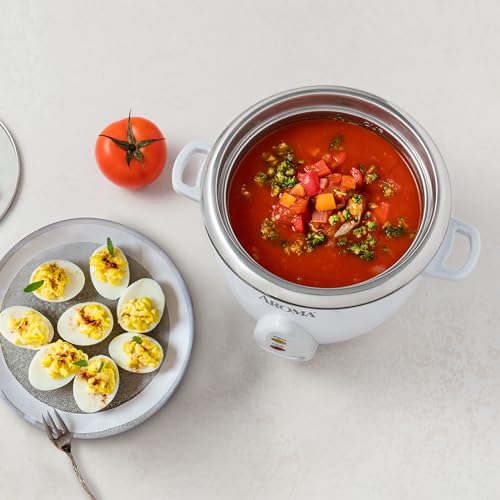 AROMA 14-Cup (Cooked) Stainless Rice Cooker & Warmer ARC-757SG with Uncoated Pot