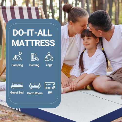 Blue Full Size Foldable Memory Foam Mattress Topper - 4 Inch Trifold Portable Bed