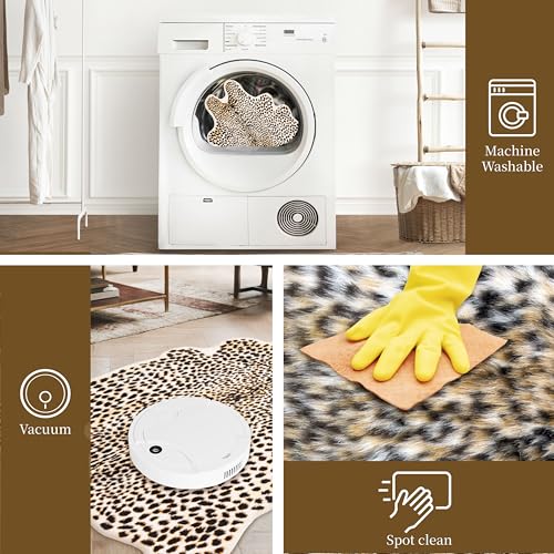 Leopard Rug Cheetah Print Carpet, Animal Area Rug, 5.2x6.5ft