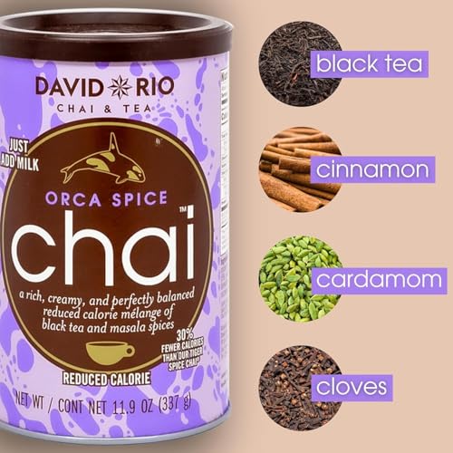 Orca Spice Low Calorie Chai Tea Latte Mix - 48 Oz Organic Black Tea & Spices - Sugar Free, Pack of 1