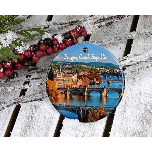 HTDesigns Prague Ornament - Czech Republic - Travel Ornament - Wall Ornament - Christmas Ornament - Travel Gift
