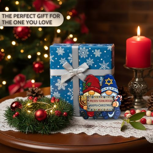 TSIMPLE Hanukkah Ornament - Jewish Christmas Gnome Decor for Tree, Holiday Gift