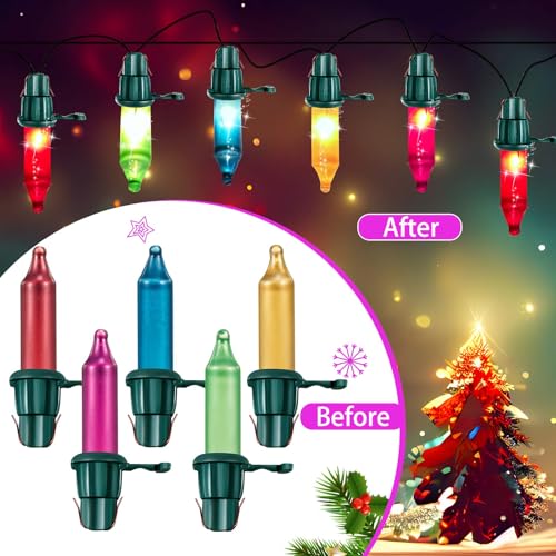 Mudder 100 Replacement Incandescent Christmas Tree Light Bulbs 2.5V 0.425W