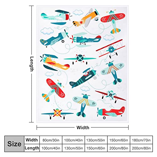 Cute Airplane Blanket Throw Aircraft Blankets for Kids Toddler Boys Adults Gifts Bedding Decor Bed Bedroom 50"X40"