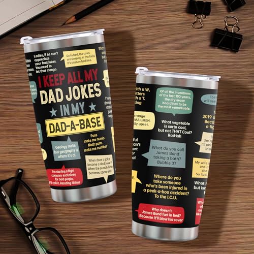 Christmas Gifts for Dad Men£ºDad Joke 20oz Tumbler Birthday Gifts for Dad Men Adults Grandpa Husband Stepfather Present Decorations on Fathers Day Christmas Thankgiving