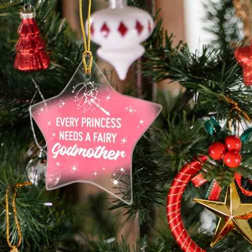 Fairy Godmother Ornament Gift, Godmother Gifts from Goddaughter Baby Keepsake Christmas Ornaments Birthday Mother's Day Pregnancy Announcement Gifts, Every Princess Needs A Fairy Godmother