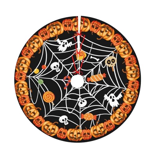 Majoug Black 48-Inch Christmas Tree Skirt for Holiday Decoration, Festive Home Accent