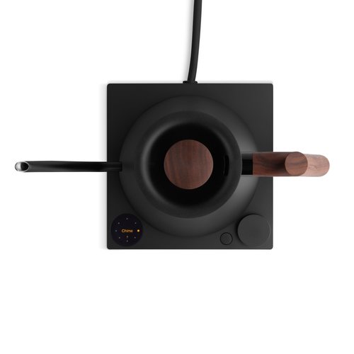 Fellow Stagg EKG Electric Gooseneck Kettle - Pour-Over Coffee and Tea Kettle - Stainless Steel Water Boiler - Quick Heating for Boiling Water - Matte Black With Walnut Handle