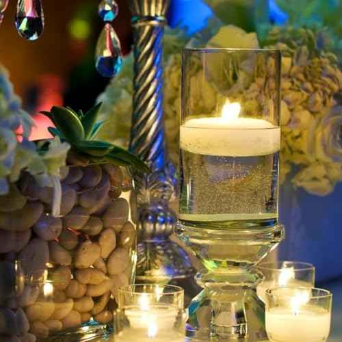 2" White Floating Candles 12 Pack, Unscented & Dripless, Long-Lasting Wax for Wedding, Party, Holiday, Home Decor, Romantic Centerpieces, Valentine's Day, Christmas & Pool Decoration