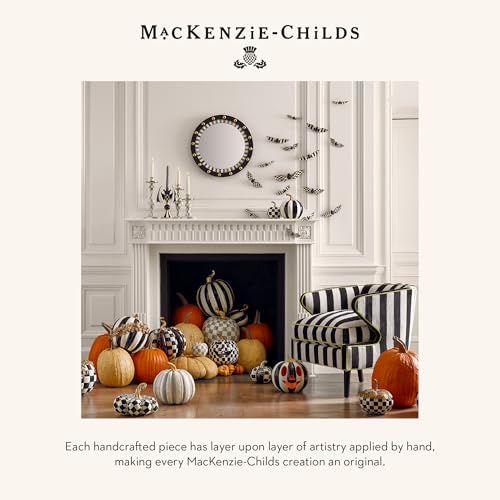 Halloween Pumpkin Decor with Spider and Checkered Pattern - Autumn Home Accent