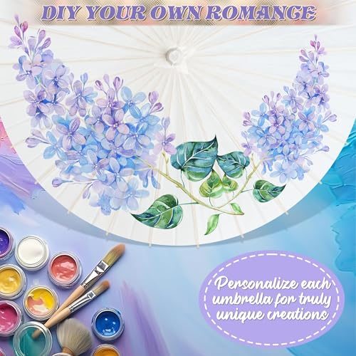White Paper Umbrellas 24 Pack 33 Inch Wedding Parasol for DIY Crafts & Photography Props Variation of 24 / White