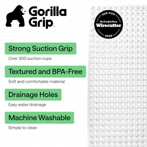 Bath Tub Shower Mat 35x16 Inches Clear Non-Slip Floor Liner 2 Pack Variation of This Listing