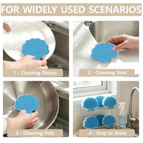 12Pcs Christmas Tree Shaped Sponge for Washing Dishes Dual Sided