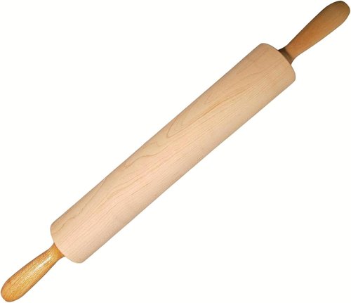 Frieling Rolling Pin - 15-Inch Natural Wood Dough Roller with Nylon Bushings for Smooth Baking