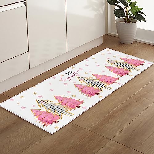 Savannah Christmas Runner Rug 15.7x47.2 in Absorbent Non-Slip Kitchen Mat