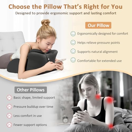Memory Foam Wedge Pillow 27° Ergonomic Support for Back and Neck