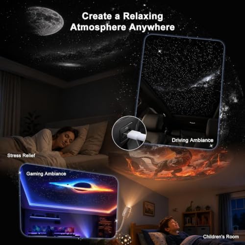 2-in-1 Galaxy Projector Night Light with 13 Films - Star & Galaxy Projection