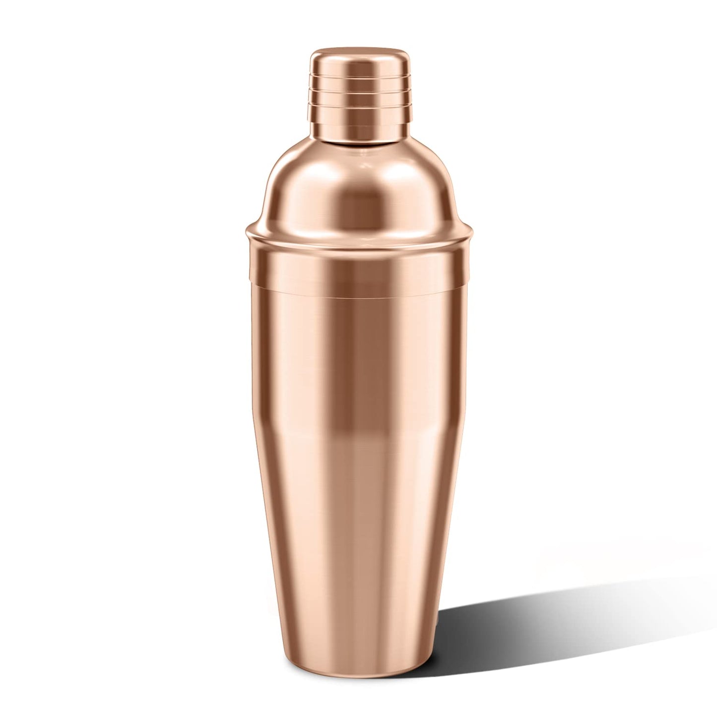 LUCKYGOOBO Cocktail Shaker,24 oz Martini Shaker,Food Grade Stainless Steel Martini Mixer Built-in Strainer,Drink Shaker,Bartender Kit Gifts. (Rose Gold)