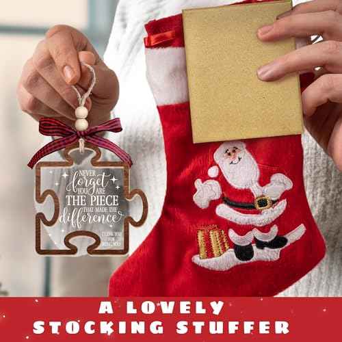 Pawzity Thank You Gifts - Never Forget You are The Piece That Made The Difference Ornaments - Appreciation Gift for Women Coworker Friend Teacher Boss Nurse - Wood Acrylic Thank You Christmas Ornament