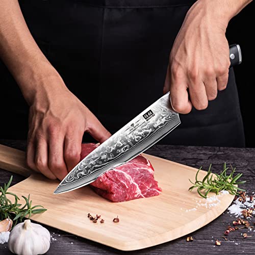 8 Inch Japanese Damascus Steel Chef Knife - SHAN ZU Kitchen Knife with G10 Handle