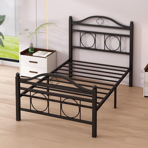 Metal Bed Frame Twin Size with Storage Space