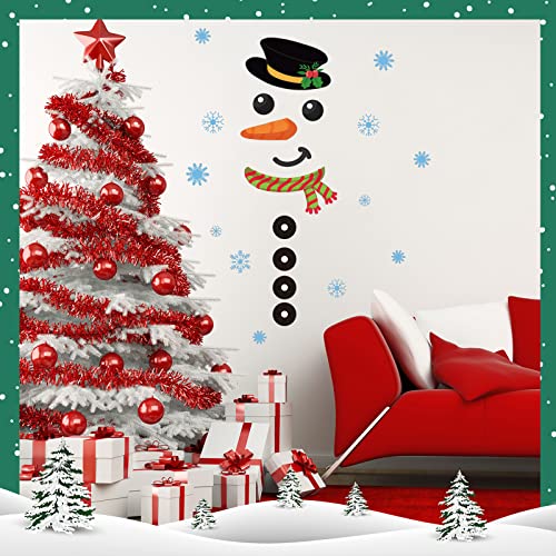 Dianelhall Snowman Door Stickers – 6 Sheets Holiday Refrigerator/Window Decor (Snowman Variant)