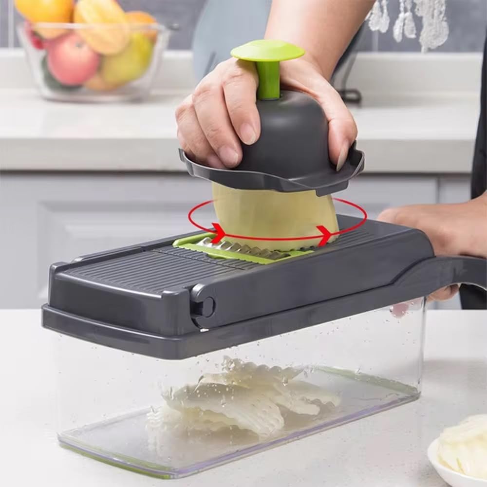 Skiennix 16-in-1 Multifunctional Vegetable Chopper - BPA-Free Onion Dicer & Salad Food Processor with Container