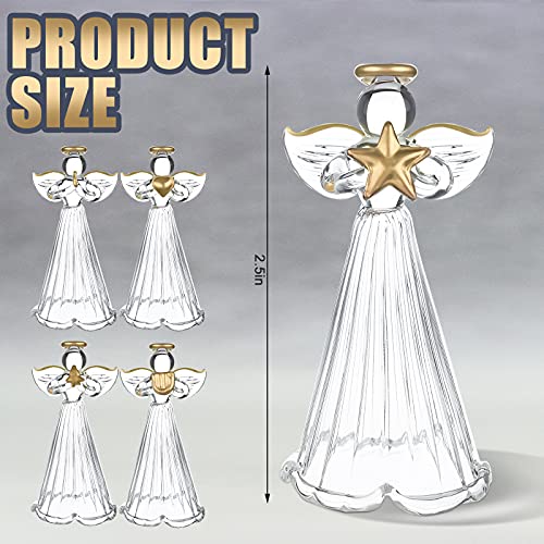 Jetec 48 Pcs Christmas Glass Angel Ornaments Clear Mini Tree Hanging Decor (48 pieces)