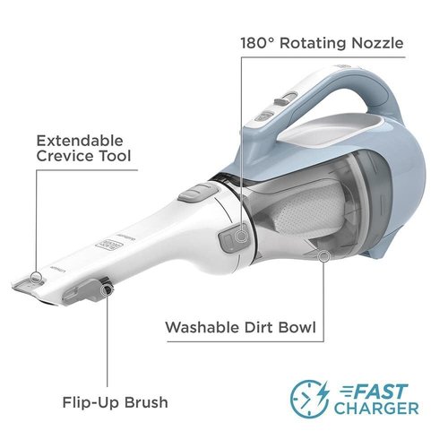 BLACK+DECKER 16V MAX Cordless Hand Vacuum - Includes Charger, Wall Mount & Brush Tool