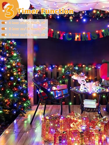 BrightChristmas 328FT Multicolor 1000 LED Outdoor Christmas String Lights with Remote & 8 Modes