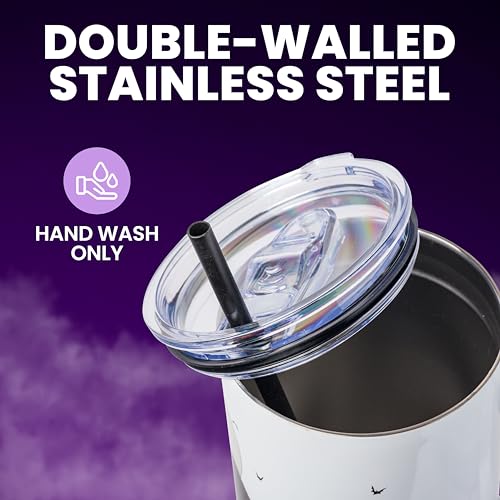 Nightmare Before Christmas Jack Skellington Stainless Steel 40oz Tumbler with Hill & Moon Scene