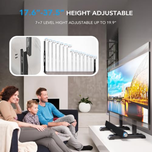 AX WABER Adjustable TV Stand for 37-86 Inch Flat & Curved TVs, Steel Base with Cable Management, Supports up to 150 lbs