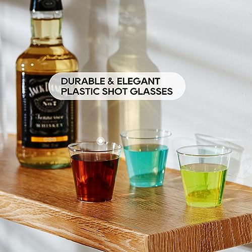 JOLLY PARTY 1 oz Plastic Shot Glasses 1000 Pack Disposable Tasting Cups