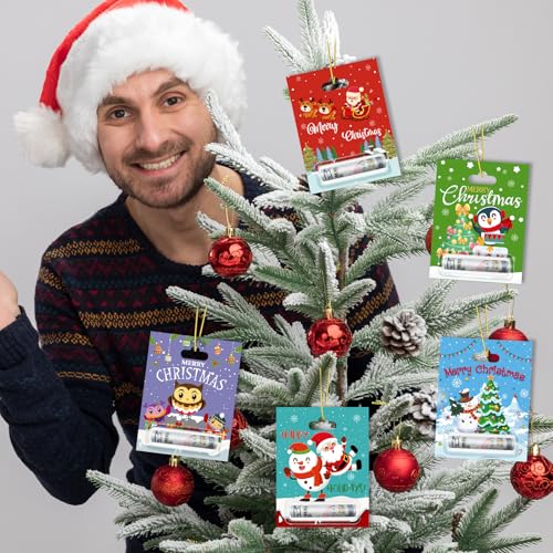 Christmas Money Holder Cards 8 Pack, Christmas Money Holder Ornaments for Gifting Cash, Holiday Gifting Cash Cards for Kids, Funny Merry Xmas Cash Gift Ideas, Christmas Tree Hanging Ornaments Decor