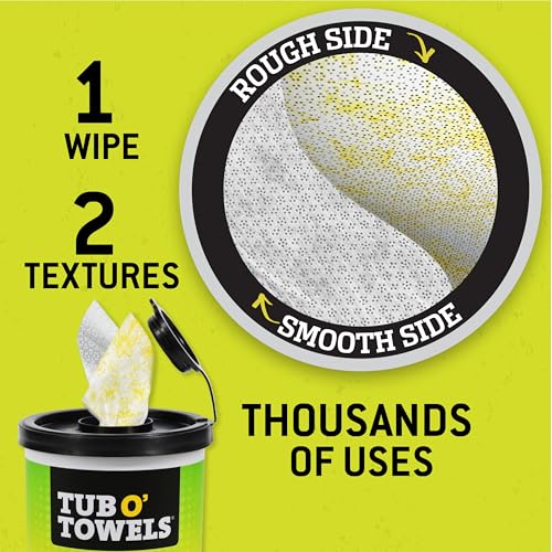 Tub O' Towels Heavy-Duty Multi-Surface Cleaning Wipes - Pack of 2, 75 XL 10x12" Degreaser