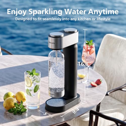 Philips Sparkling Water Maker & Soda Machine Black - Home Countertop Beverage Dispenser